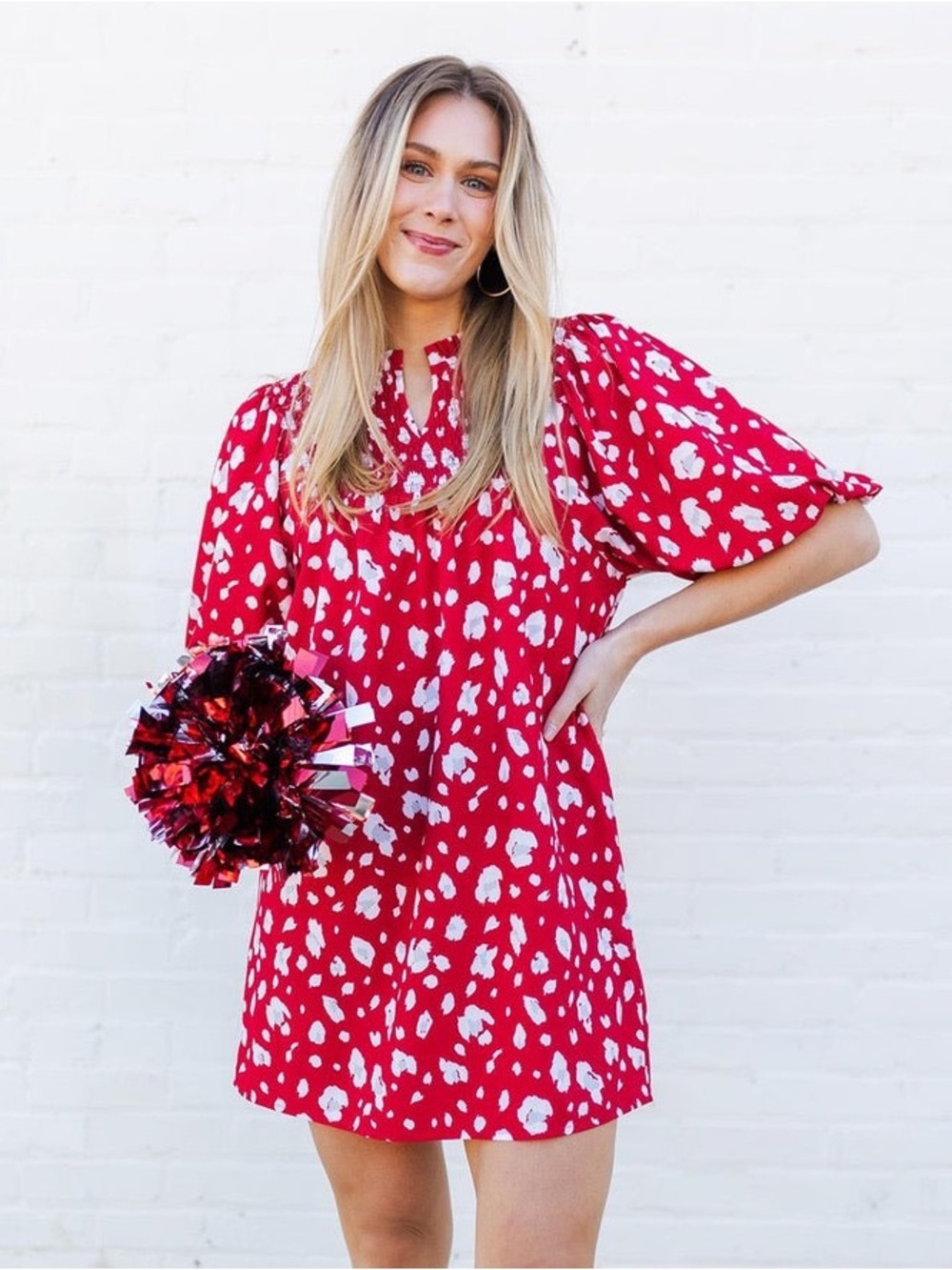 Michelle McDowell Part Animal Crimson & White Amelia Dress
